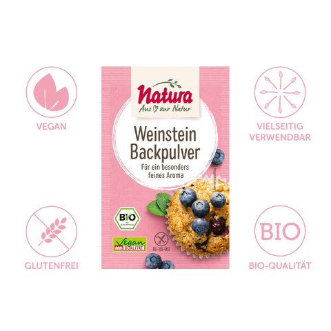 Bio Weinstein-Backpulver 3er-Pack