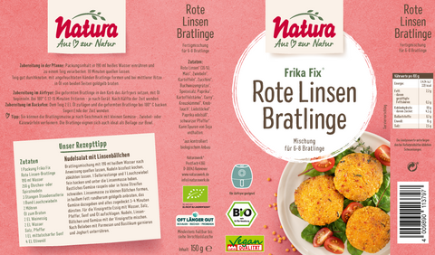 Frika Fix Bio Rote Linsen-Bratlinge 150g