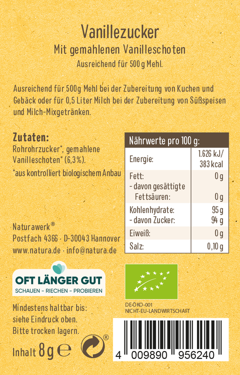 Bio Vanillezucker 5er-Pack