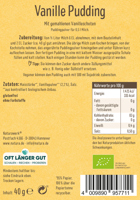 Bio Vanille Pudding 3er-Pack
