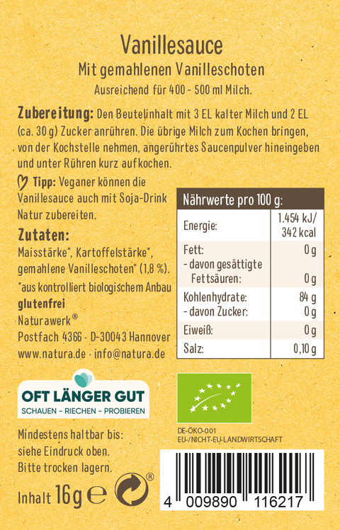 Bio Vanillesauce 3er-Pack
