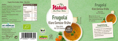 Frugola Bio Klare Gemüse-Brühe hefefrei 200g